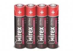 Батарейка солевая Mirex R03 / AAA 1,5V  цена за 4 шт (4/60/2400), shrink (23702-ER03-S4)