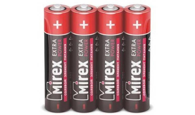 Батарейка солевая Mirex R03 / AAA 1,5V цена за 4 шт (4/60/2400), shrink (23702-ER03-S4) Батарейка солевая Mirex R03 / AAA 1,5V цена за 4 шт (4/60/2400), shrink (23702-ER03-S4)