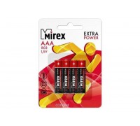 Батарейка солевая Mirex R03 / AAA 1,5V  цена за 4 шт (4/48/960), блистер (23702-ER03-E4)