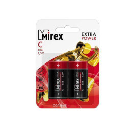 Батарейка солевая Mirex R14 / C 1,5V  цена за 2 шт (2/12/192), блистер (23702-ER14-E2)