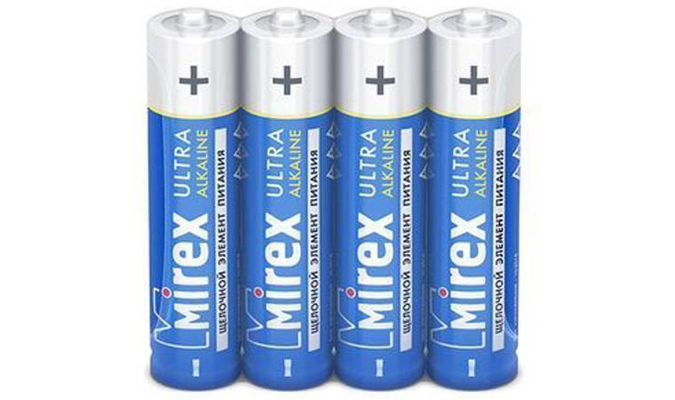 Батарейка алкалиновая Mirex LR03 / AAA 1,5V цена за спайку 4 шт (23702-LR03-S4)