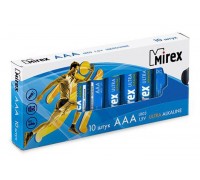 Батарейка алкалиновая Mirex LR03 / AAA 1,5V  цена за 10 шт (10/960), multipack (23702-LR03-M10)