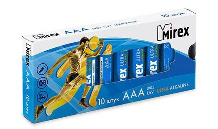 Батарейка алкалиновая Mirex LR03 / AAA 1,5V цена за 10 шт (10/960), multipack (23702-LR03-M10) Батарейка алкалиновая Mirex LR03 / AAA 1,5V цена за 10 шт (10/960), multipack (23702-LR03-M10)