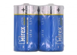 Батарейка алкалиновая Mirex LR14 / C 1,5V  цена за 2 шт (2/12/96), shrink (23702-LR14-S2)