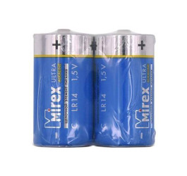 Батарейка алкалиновая Mirex LR14 / C 1,5V  цена за 2 шт (2/12/96), shrink (23702-LR14-S2)