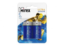 Батарейка алкалиновая Mirex LR14 / C 1,5V  цена за 2 шт (2/12/96), блистер (23702-LR14-E2)