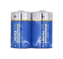 Батарейка алкалиновая Mirex LR20 / D 1,5V  цена за 2 шт (2/12/96), shrink (23702-LR20-S2)