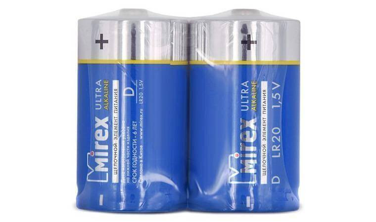 Батарейка алкалиновая Mirex LR20 / D 1,5V цена за 2 шт (2/12/96), shrink (23702-LR20-S2) Батарейка алкалиновая Mirex LR20 / D 1,5V цена за 2 шт (2/12/96), shrink (23702-LR20-S2)