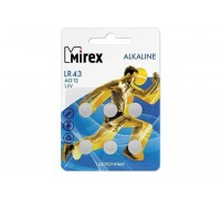 Батарейка часовая Mirex AG12 / LR43 1,5V цена за блистер 6 шт (23702-LR43-E6)
