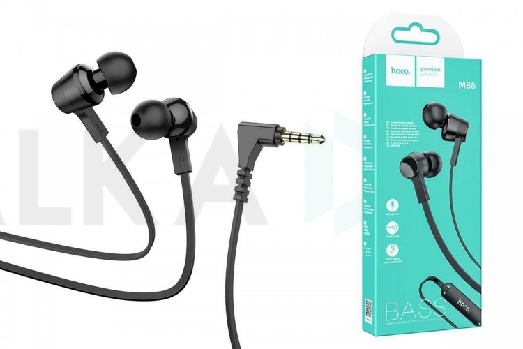 Наушники вакуумные проводные HOCO M86 Oceanic universal earphones (черный)