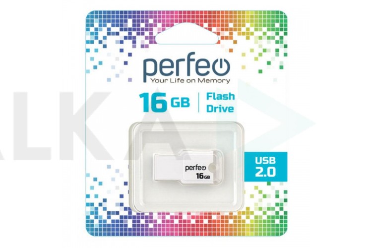 Флешка USB 2.0 Perfeo USB 16GB M01 White