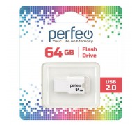 Флешка USB 2.0 Perfeo USB 64GB M01 White