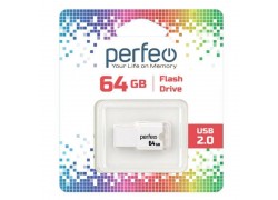 Флешка USB 2.0 Perfeo USB 64GB M01 White