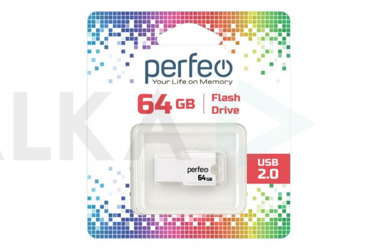 Флешка USB 2.0 Perfeo USB 64GB M01 White