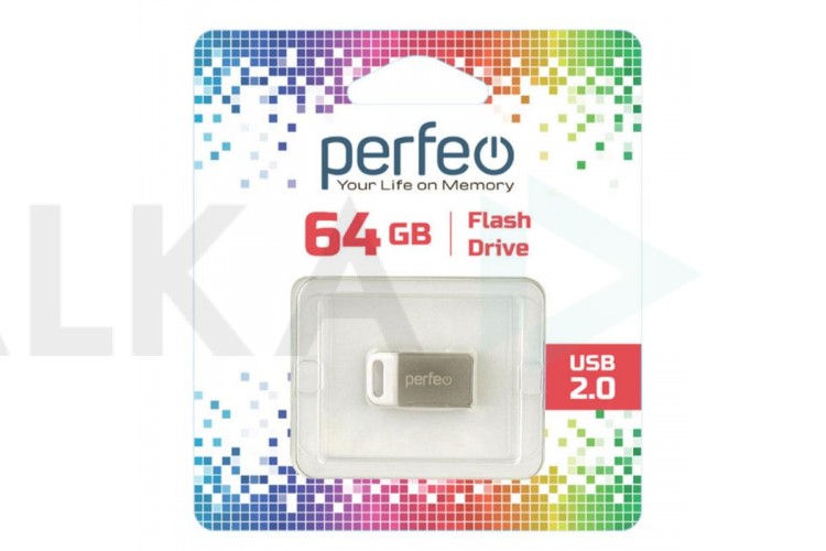 Флешка USB 2.0 Perfeo USB 64GB M05 Metal Series