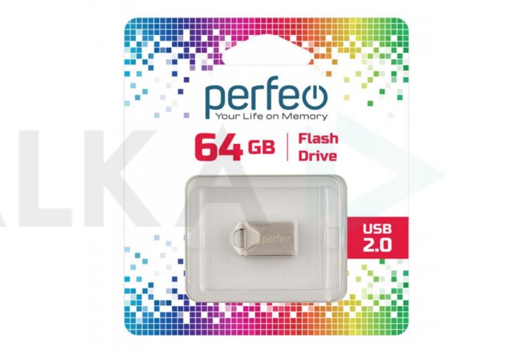 Флешка USB 2.0 Perfeo USB 64GB M10 Metal Series