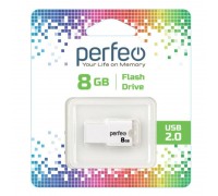 Флешка USB 2.0 Perfeo USB 8GB M01 White