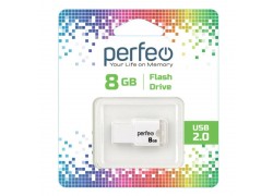 Флешка USB 2.0 Perfeo USB 8GB M01 White