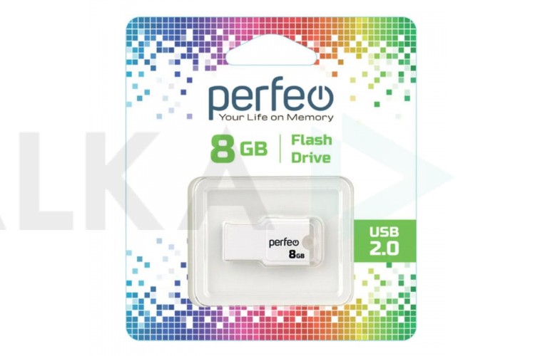 Флешка USB 2.0 Perfeo USB 8GB M01 White