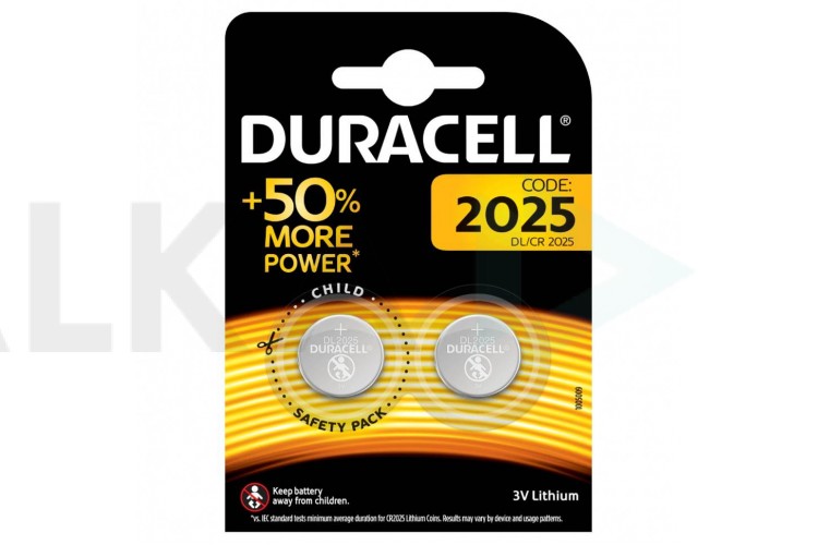 Батарейка литиевая Duracell CR2025 BL2 цена за блистер 2 шт