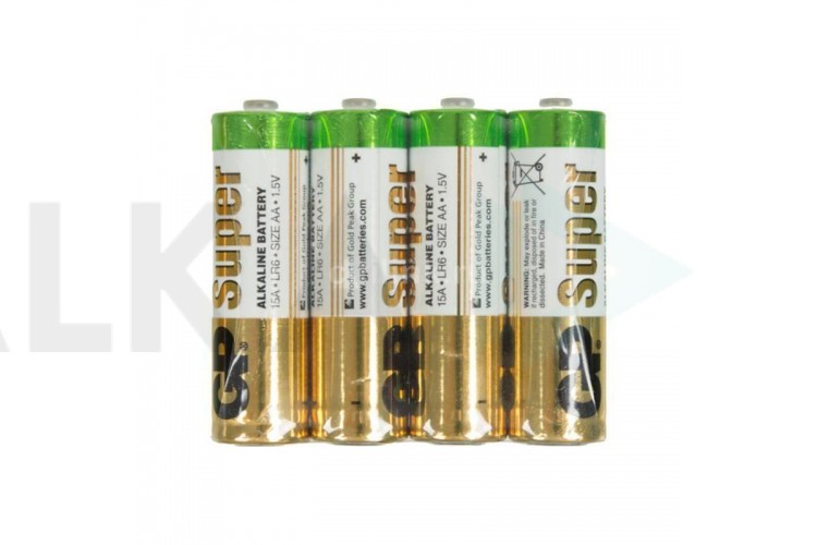 Батарейка алкалиновая GP LR06 /АА S4 упаковка спайка цена за 4 шт (GP15ARS-2SB4)