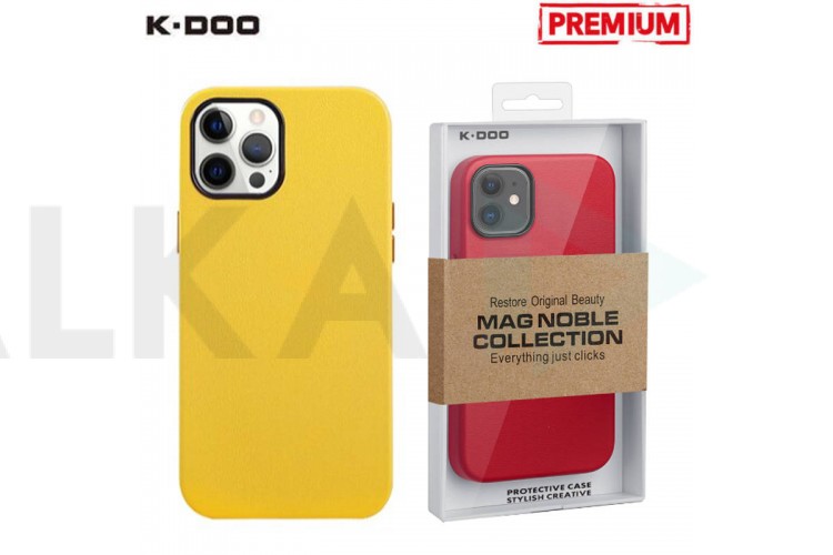 Чехол для телефона K-DOO MAG NOBLE COLLECTION MagSafe кожаный iPhone 14 PRO (жёлтый)