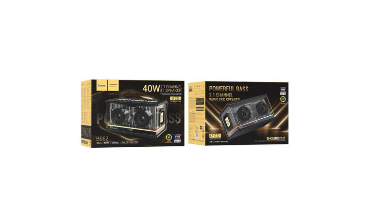 Акустическая система HOCO BS62 Flash cold energy 2.1 desktop BT speaker цвет черный Акустическая система HOCO BS62 Flash cold energy 2.1 desktop BT speaker цвет черный