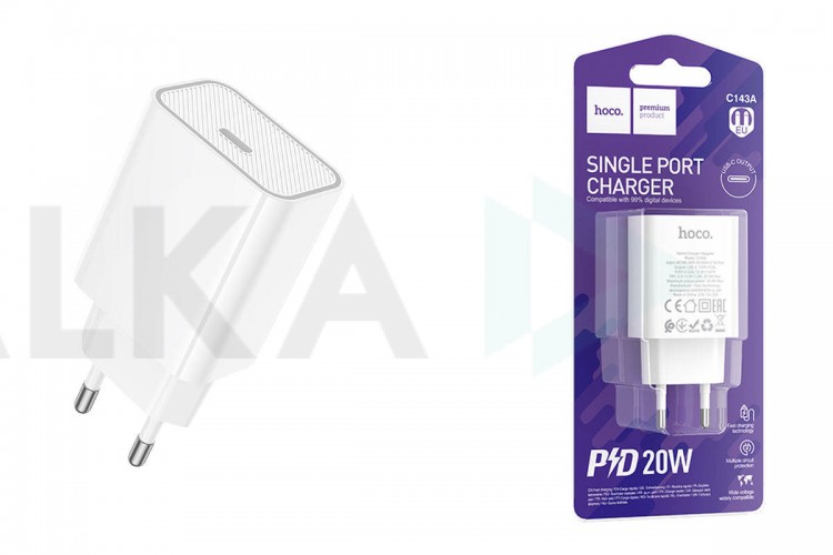 Сетевое зарядное устройство USB-C HOCO C143A Benefit (белый)