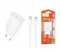 Сетевое зарядное устройство USB-C + кабель Type-C HOCO C143A Benefit (белый)