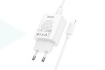 Сетевое зарядное устройство USB-C  + кабель Lightning - Type-C HOCO C143A Benefit (белый)
