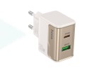 Сетевое зарядное устройство USB + USB-C HOCO CS71A Star Speed PD20W+QC3.0 (белый)