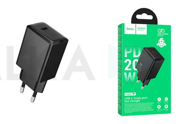 Сетевое зарядное устройство USB-C HOCO N68 Nuevo single port PD20W (черный)