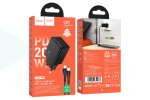 Сетевое зарядное устройство USB-C + кабель Type-C - Type-C HOCO N68 Nuevo single port PD20W (черный)
