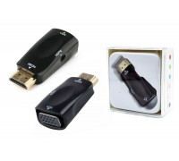 Конвертер переходник HDMI - VGA (папа - мама) черный