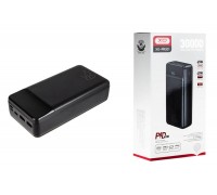 Универсальный дополнительный аккумулятор Power Bank XO PR201 30000mAh 65W Fast Charge Digital Display Power Bank (QC22.5W / PD65W) (Черный)