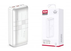 Универсальный дополнительный аккумулятор Power Bank XO PR189, 30000 mAh, USB/Type-C, QC 3.0+PD, дисплей, (белый)