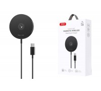 Беспроводное зарядное устройство XO CX022 iPhone Magnetic Metal 15W Wireless Charging Line 1.2M (Черный)