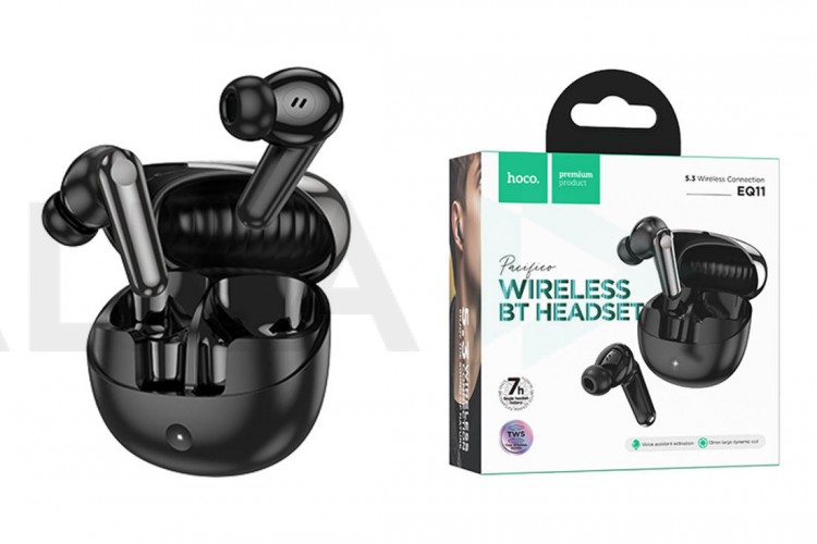 Наушники вакуумные беспроводные HOCO EQ10 Harmony true wireless BT headset (черный)