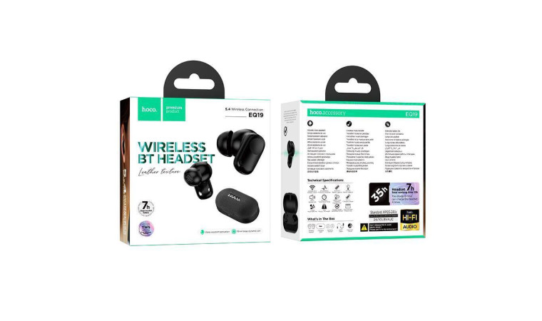 Наушники вакуумные беспроводные HOCO EQ19 Duke Ⅴ true wireless BT headset (черный)