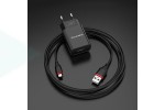 Сетевое зарядное устройство USB + кабель MicroUSB BOROFONE BA20A Sharp 2100mAh (черный)