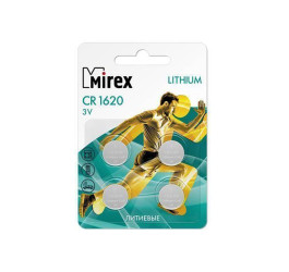 Батарейка литиевая Mirex CR1620 3V цена за блистер 4 шт (23702-CR1620-E4)