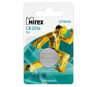 Батарейка литиевая Mirex CR2016 3V цена за 1 шт ecopack (23702-CR2016-E1)