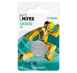 Батарейка литиевая Mirex CR2032 3V цена за 1 шт ecopack (23702-CR2032-E1)