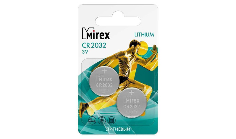Батарейка литиевая Mirex CR2032 3V цена за 2 шт ecopack (23702-CR2032-E2) Батарейка литиевая Mirex CR2032 3V цена за 2 шт ecopack (23702-CR2032-E2)