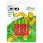 Аккумулятор Ni-MH Mirex HR03 / AAA 600mAh 1,2V цена за 4 шт (4/40/200), блистер (23702-HR03-06-E4)