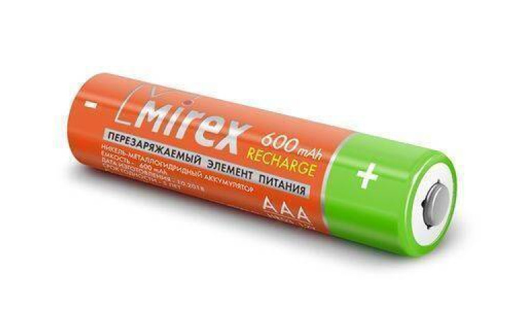 Аккумулятор Ni-MH Mirex HR03 / AAA 600mAh 1,2V цена за 4 шт (4/40/200), блистер (23702-HR03-06-E4) Аккумулятор Ni-MH Mirex HR03 / AAA 600mAh 1,2V цена за 4 шт (4/40/200), блистер (23702-HR03-06-E4)