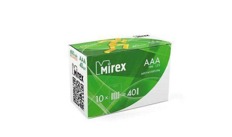 Аккумулятор Ni-MH Mirex HR03 / AAA 600mAh 1,2V цена за 4 шт (4/40/200), блистер (23702-HR03-06-E4) Аккумулятор Ni-MH Mirex HR03 / AAA 600mAh 1,2V цена за 4 шт (4/40/200), блистер (23702-HR03-06-E4)