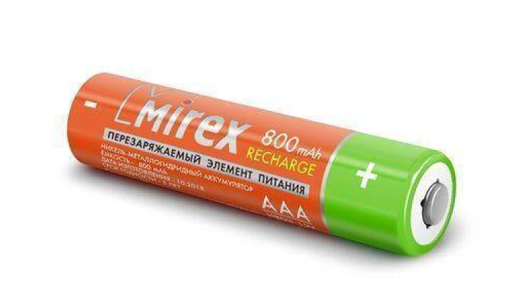 Аккумулятор Ni-MH Mirex HR03 / AAA 800mAh 1,2V цена за 4 шт (4/40/200), блистер (23702-HR03-08-E4) Аккумулятор Ni-MH Mirex HR03 / AAA 800mAh 1,2V цена за 4 шт (4/40/200), блистер (23702-HR03-08-E4)