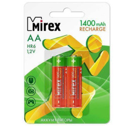 Аккумулятор Ni-MH Mirex HR6 / AA 1400mAh 1,2V цена за 2 шт (2/20/100), блистер (23702-HR6-14-E2)