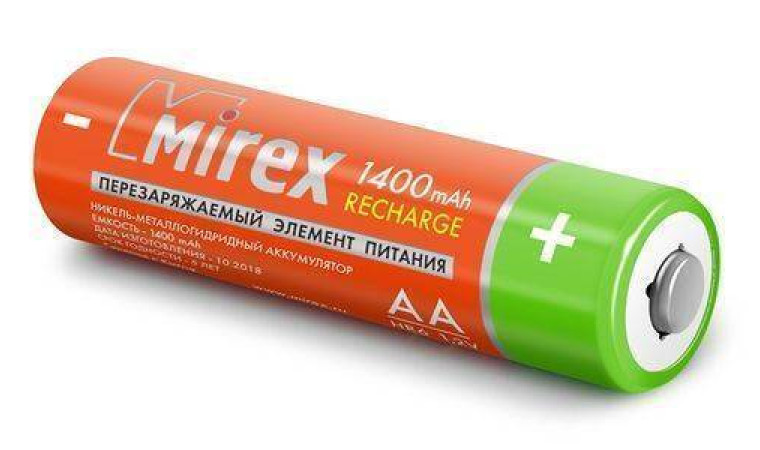 Аккумулятор Ni-MH Mirex HR6 / AA 1400mAh 1,2V цена за 4 шт (4/40/200), блистер (23702-HR6-14-E4) Аккумулятор Ni-MH Mirex HR6 / AA 1400mAh 1,2V цена за 4 шт (4/40/200), блистер (23702-HR6-14-E4)